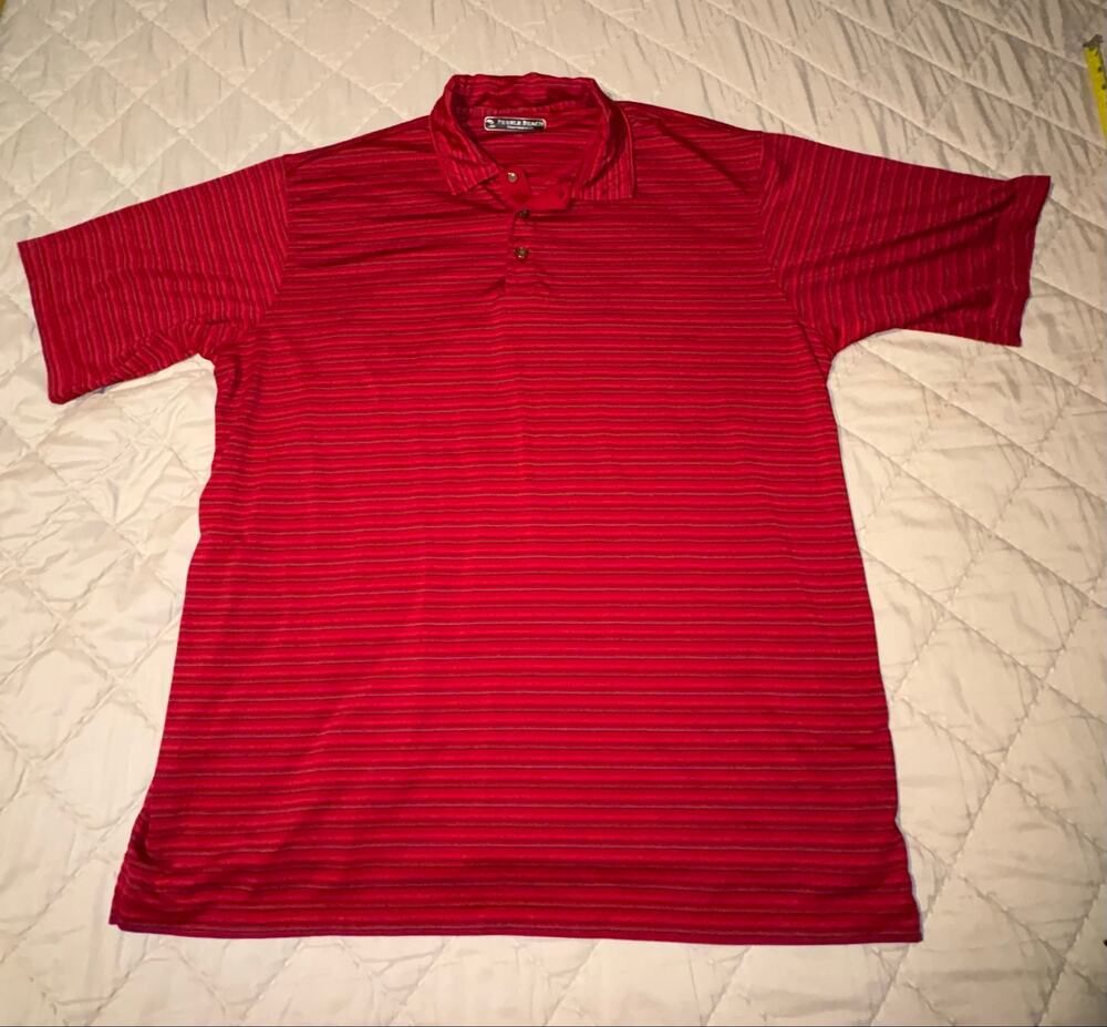 Pebble Beach Golf Polo Shirt Men's XL Red Short Sleeve